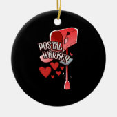 Postarbeider hartslag - liefde postbeambte keramisch ornament (Voorkant)