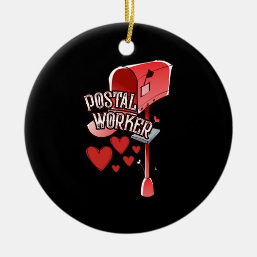 Postarbeider hartslag - liefde postbeambte keramisch ornament (Voorkant)