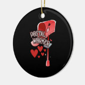 Postarbeider hartslag - liefde postbeambte keramisch ornament (Links)
