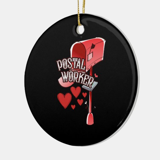 Postarbeider hartslag - liefde postbeambte keramisch ornament (Links)