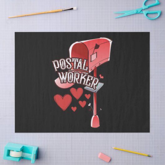 Postarbeider hartslag - liefde postbeambte tissuepapier (Craft)