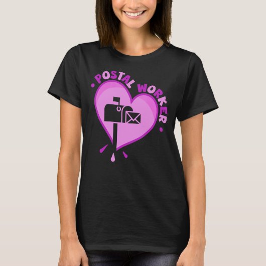 Postarbeider Heart Mail Lady & Mail Carrier T-shirt (Voorkant)