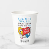 Postarbeider in ruste Postbus Ik ben in ruste Papieren Bekers (Achterkant)