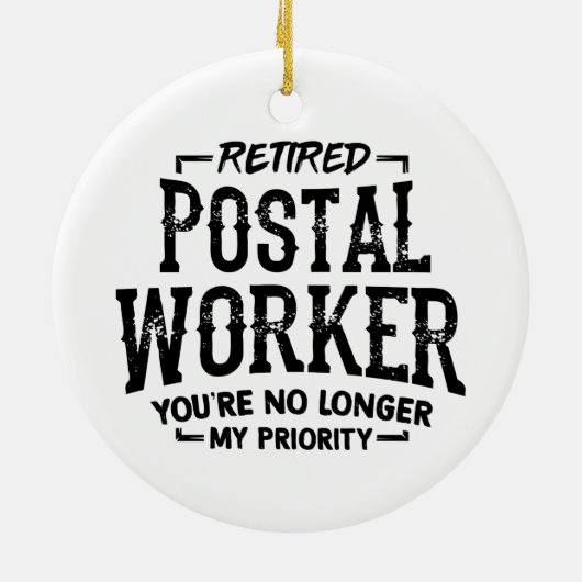 Postarbeider in ruste Postbus niet langer priorite Keramisch Ornament (Achterkant)