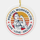 Postarbeider Life Gag Post Kantoor Medewerker Keramisch Ornament (Voorkant)