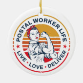 Postarbeider Life Gag Post Kantoor Medewerker Keramisch Ornament (Achterkant)