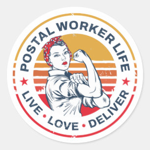 Postarbeider Life Gag Post Kantoor Medewerker Ronde Sticker