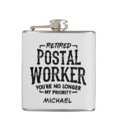 Postarbeider Postbus in ruste Aangepaste pensioner Heupfles (Voorkant)