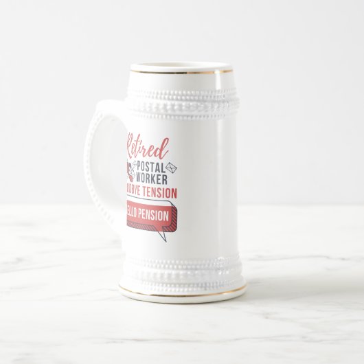 Postarbeider Postbus in ruste Gag Bierpul (Voorkant links)