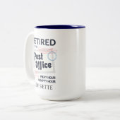 Postarbeider Postbus in ruste Gag Tweekleurige Koffiemok (Voorkant links)