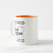 Postarbeider Postbus in ruste Gag Tweekleurige Koffiemok (Voorkant links)