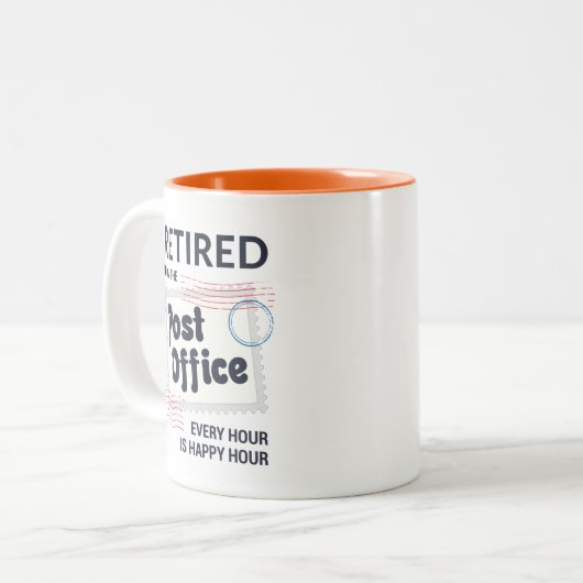 Postarbeider Postbus in ruste Gag Tweekleurige Koffiemok (Voorkant links)