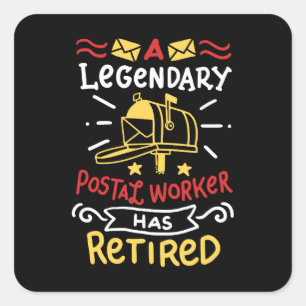 Postarbeider Postbus in ruste Gift Vierkante Sticker