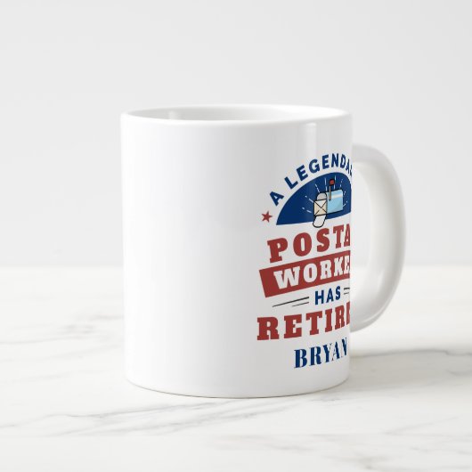 Postarbeider Postbus in ruste Grote Koffiekop (Voorkant rechts)