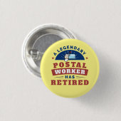 Postarbeider Postbus in ruste Ronde Button 3,2 Cm (Voorkant /achterkant)