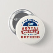 Postarbeider Postbus in ruste Ronde Button 5,7 Cm (Voorkant /achterkant)