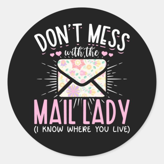 Postarbeider Wife Funny Mailman Woman Ronde Sticker (Voorkant)