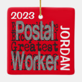 Postarbeiders Extraordinaire CUSTOM Keramisch Ornament (Achterkant)
