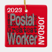 Postarbeiders Extraordinaire CUSTOM Keramisch Ornament (Voorkant)