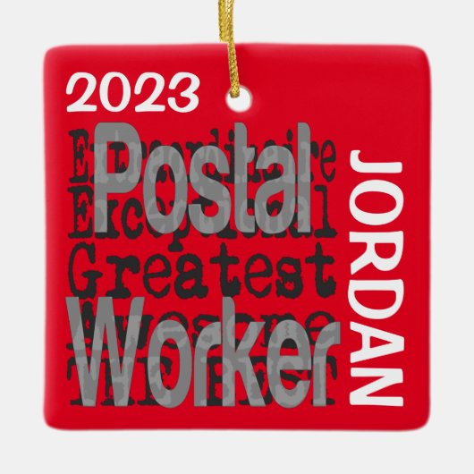Postarbeiders Extraordinaire CUSTOM Keramisch Ornament (Voorkant)