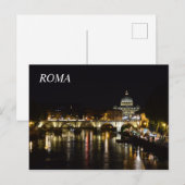 Postard van Rome 's nachts Briefkaart (Voorkant / Achterkant)
