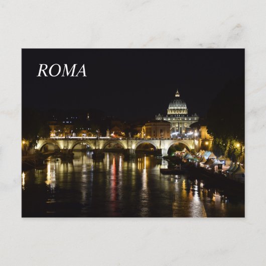Postard van Rome 's nachts Briefkaart (Voorkant)