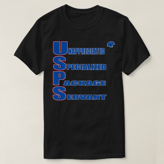 Postbeambte Acroniem US Postal Service Mail Clerk T-shirt (Design voorkant)