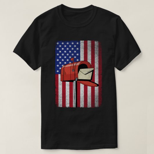 Postbeambte American Flag Postal Service T-shirt (Design voorkant)