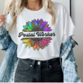 Postbeambte beroep Rainbow Sunflower T-shirt
