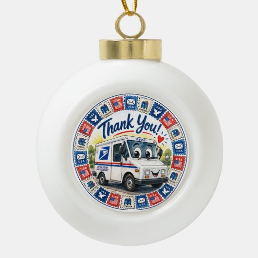 Postbeambten Waardering  Keramische Bal Ornament (Voorkant)