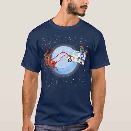 Postbediende kerstpost Truck Funny Mailman T-shirt (Voorkant)