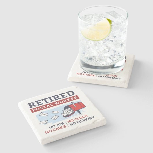 Postbediende postbediende postbeambte stenen onderzetter (Zijkant)