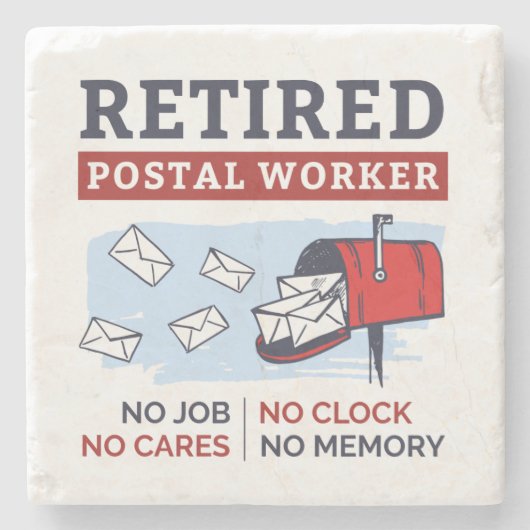 Postbediende postbediende postbeambte stenen onderzetter (Voorkant)