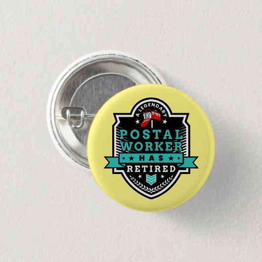 Postbejaarde postbeambte Mailman Retirement Cute Ronde Button 3,2 Cm (Voorkant /achterkant)