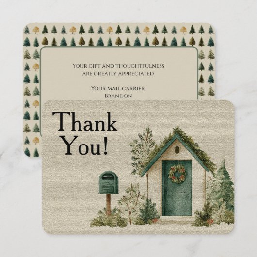 Postbezorger Vakantie Mailbox Dank u kaart (Voorkant / Achterkant)