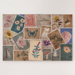  Postbloemen en Natuur Postzegels Collage Legpuzzel