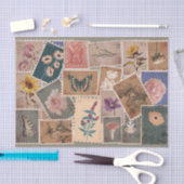  Postbloemen en Natuur Postzegels Collage Tissuepapier (Craft)