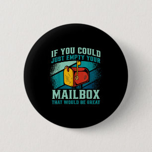 Postbode als je je mailbox leeg kon maken ronde button 5,7 cm