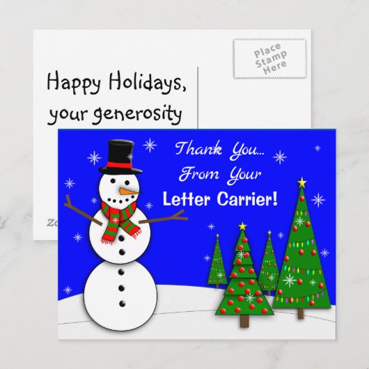 Postbode BEDANKKAARTEN Briefkaart (Voorkant / Achterkant)