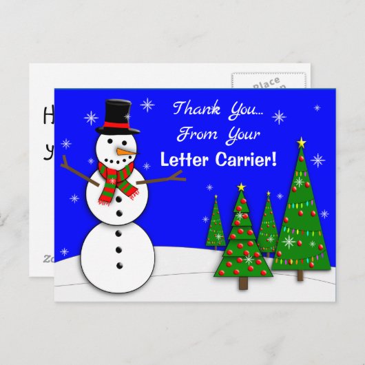 Postbode BEDANKKARTEN Briefkaart (Voorkant / Achterkant)