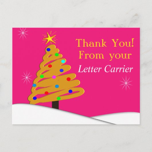 Postbode BEDANKT KAARTJES Roze Briefkaart (Voorkant)