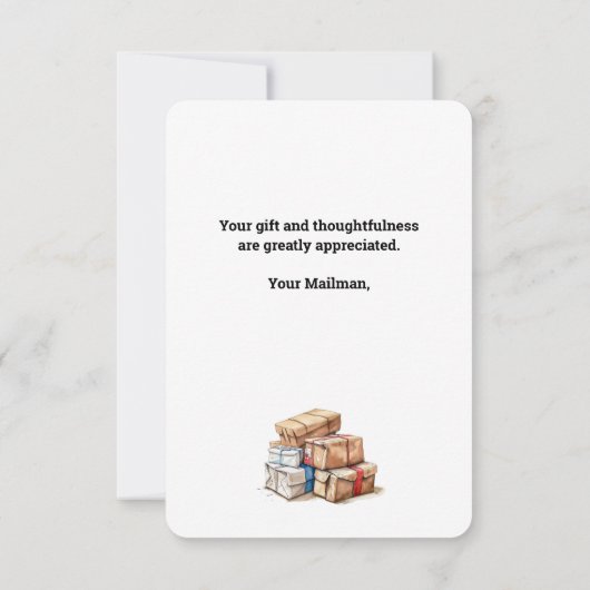 postbode briefdrager bedankkaart (Achterkant)