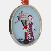 Postbode Elf Mailbox en Gifts Ornament (Rechts)