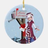 Postbode Elf Mailbox en Gifts Ornament (Achterkant)