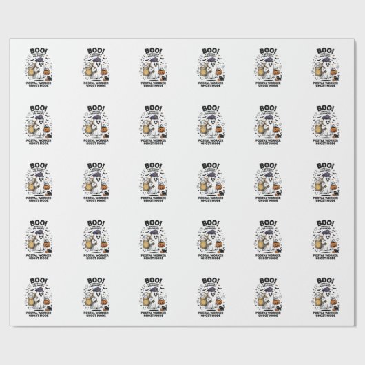 Postbode Geest Modus Halloween Bezorgontwerp Cadeaupapier (Vlak)