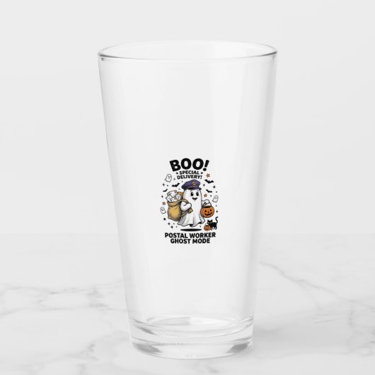 Postbode Geest Modus Halloween Bezorgontwerp Glas (Voorkant)