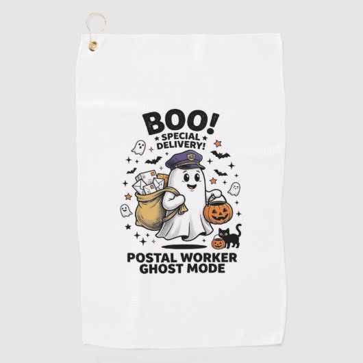Postbode Geest Modus Halloween Bezorgontwerp Golfhanddoek (Voorkant)