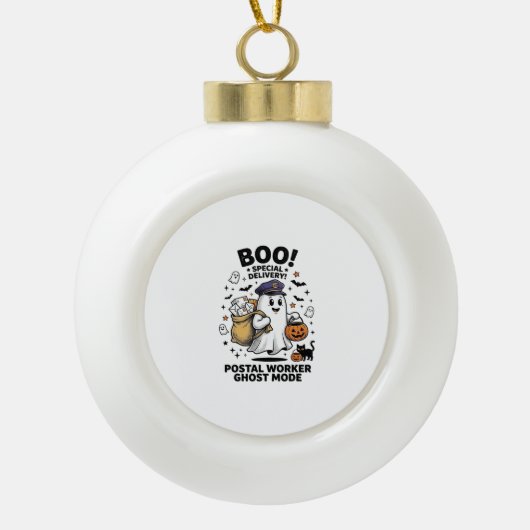 Postbode Geest Modus Halloween Bezorgontwerp Keramische Bal Ornament (Voorkant)