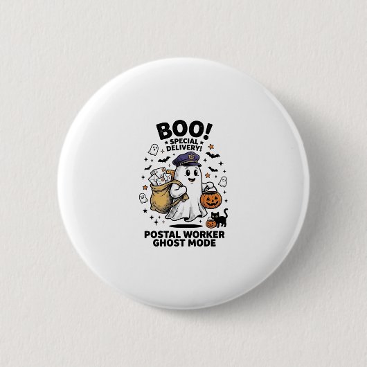 Postbode Geest Modus Halloween Bezorgontwerp Ronde Button 5,7 Cm (Voorkant)