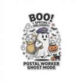 Postbode Geest Modus Halloween Bezorgontwerp Sticker (Voorkant)